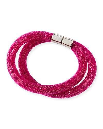 Stardust Convertible Crystal Mesh Bracelet/choker, Fuchsia