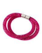 Stardust Convertible Crystal Mesh Bracelet/choker, Fuchsia
