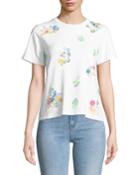 Short-sleeve Sequin-flower Tee