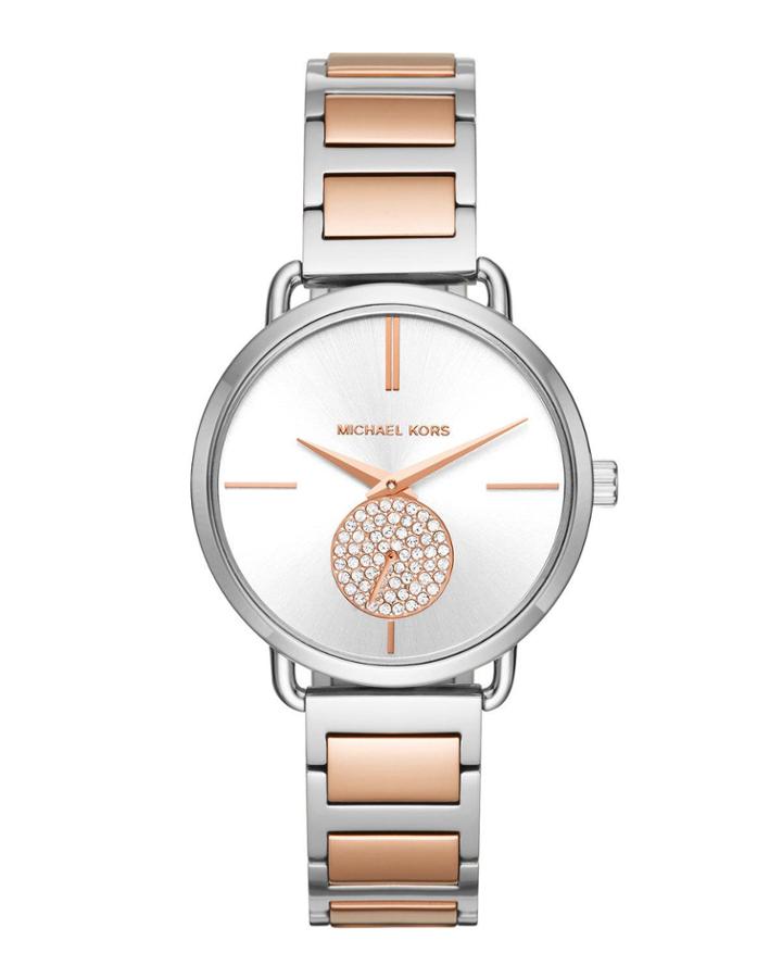 37mm Portia Crystal Bracelet Watch, Two-tone