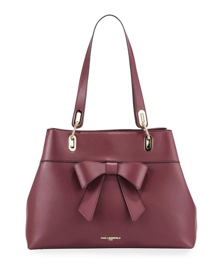 Katie Faux-leather Bow Tote Bag