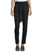 Soft Relaxed-fit Tie-waist Pants, Black