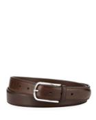 Men's Calf-leather Rounded-buckle Belt