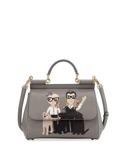 Sicily Medium Dg Family Patch Bag, Gray