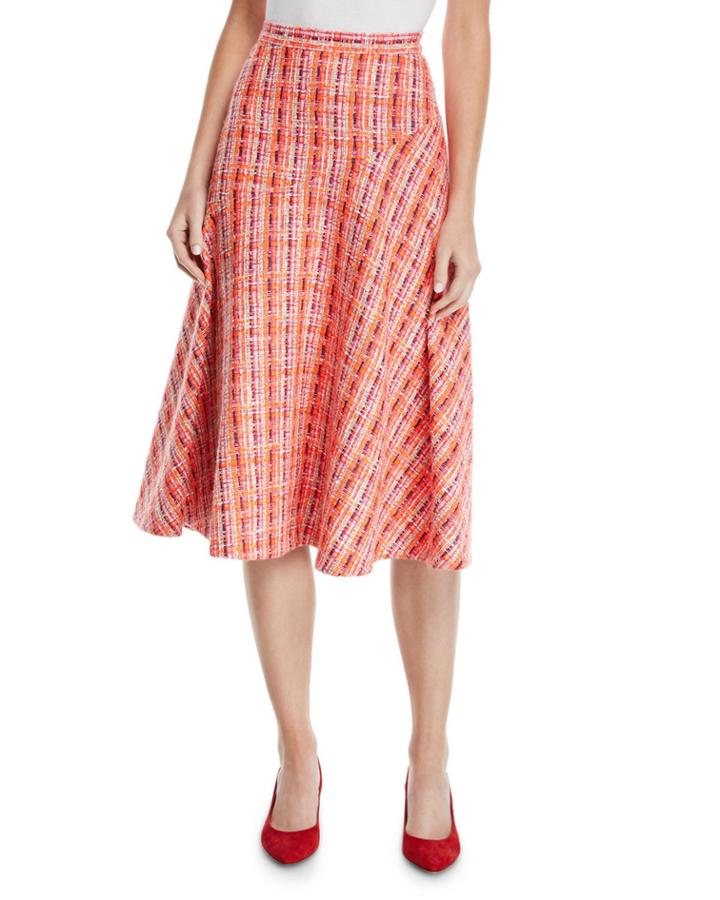 A-line Mid-calf Soft Tweed