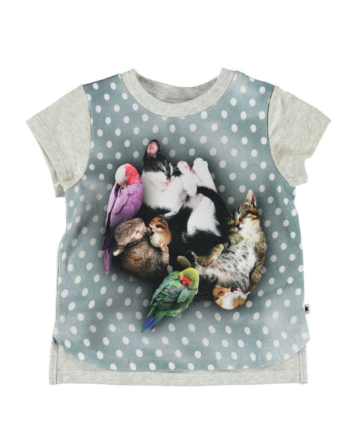 Erin Pets Sleeping Graphic Short-sleeve Tee, Size