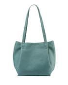 Kora Snow Pebble Leather Shopper Tote Bag
