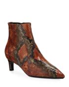 Marilisa Snake-print Leather Booties