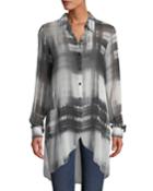 Go Sheer Plaid Chiffon Caftan