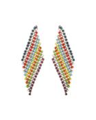 Diamond-shaped Crystal Colorblock Earrings