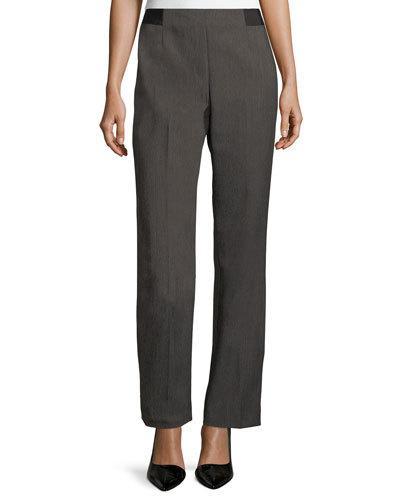 Textured Straight-leg Trouser Pants