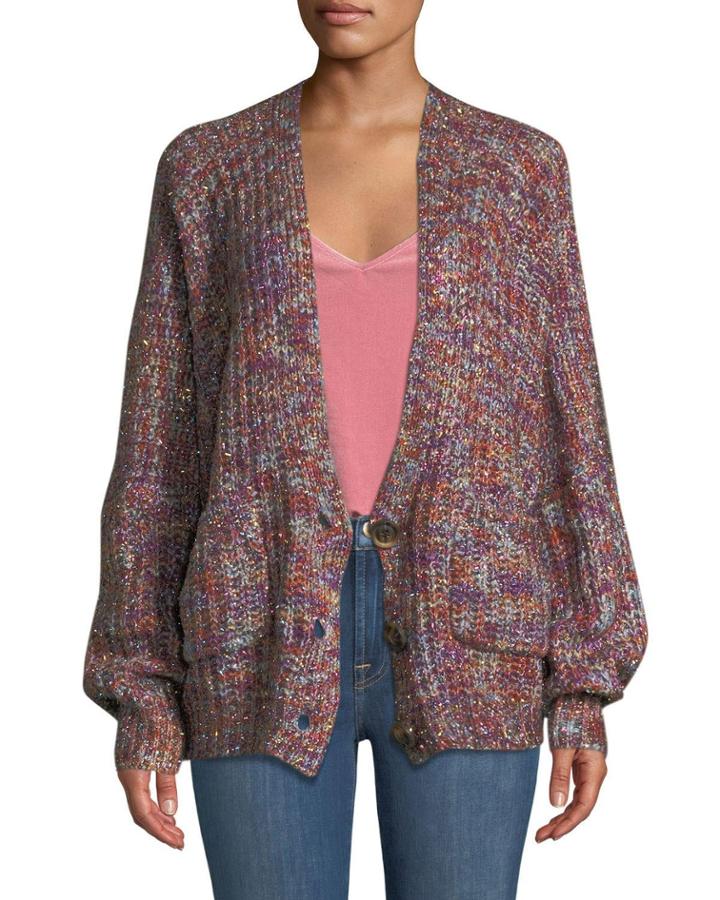 Danna Metallic Multicolor Knit Cardigan