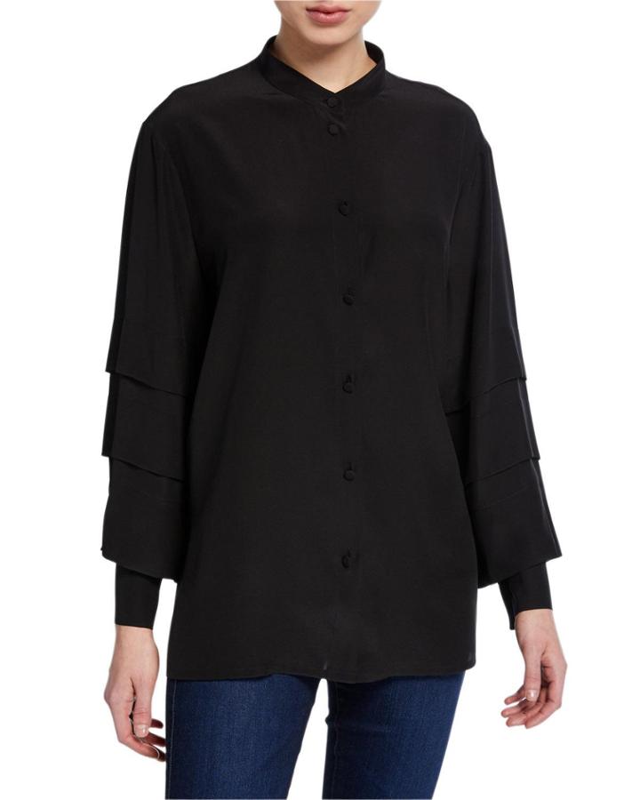 Nicku Silk Tiered-sleeve