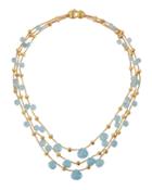 18k Multi-strand Aquamarine Necklace