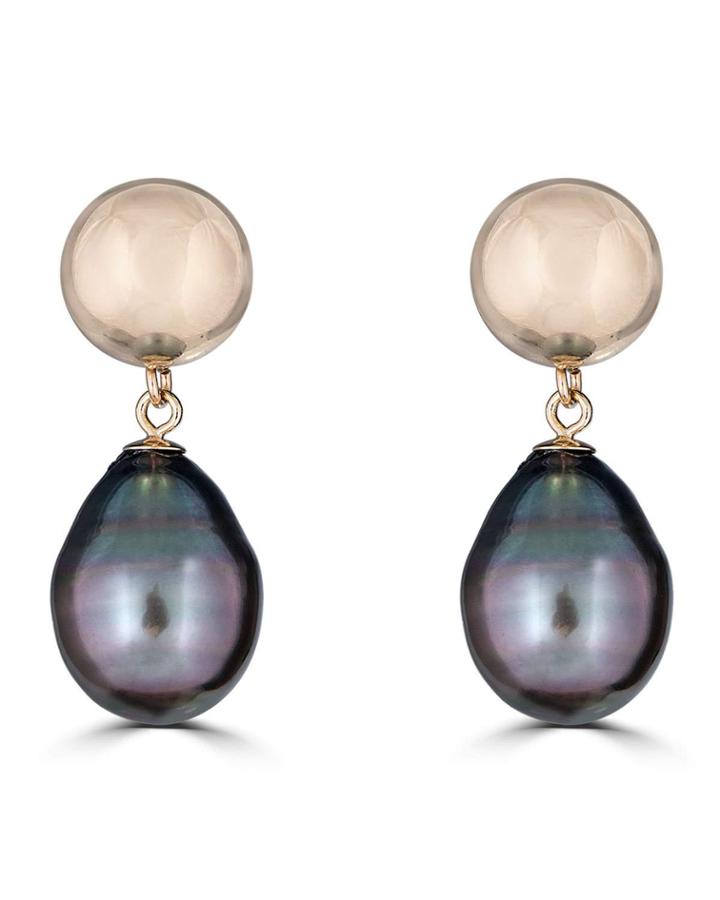 14k Tahitian Pearl-drop Earrings