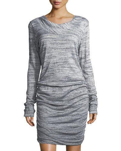 Long-sleeve Draped Knit Dress