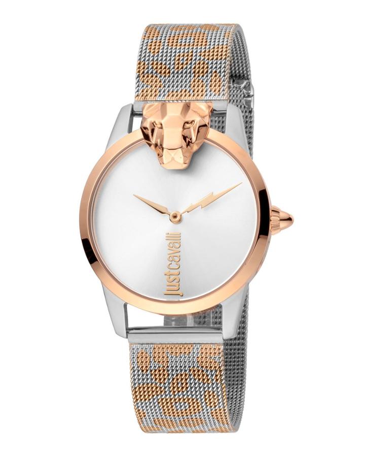 3d Animal Watch W/ Mesh Strap, Rose/steel