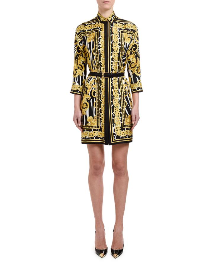 Brocade-print Silk