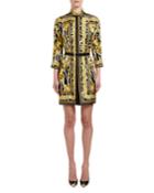 Brocade-print Silk