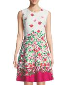 Cascading-floral Lace Fit-&-flare Dress