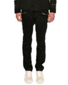 Coated Zip-front Corduroy Pants