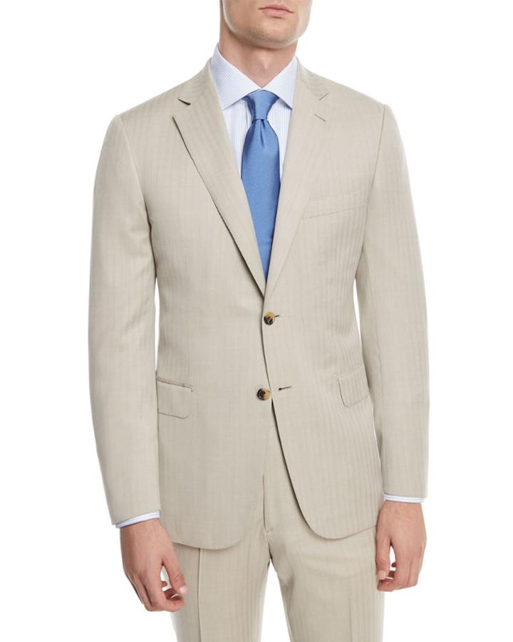 150s Wool Herringbone Super Two-piece