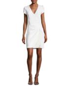 Puff-sleeve Ruched Dress