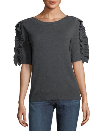 Ruffled-sleeve