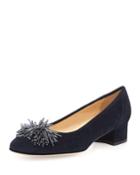 Flynn Beaded Suede Pump, Navy