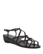 Turningdown Croc-embossed Low-wedge
