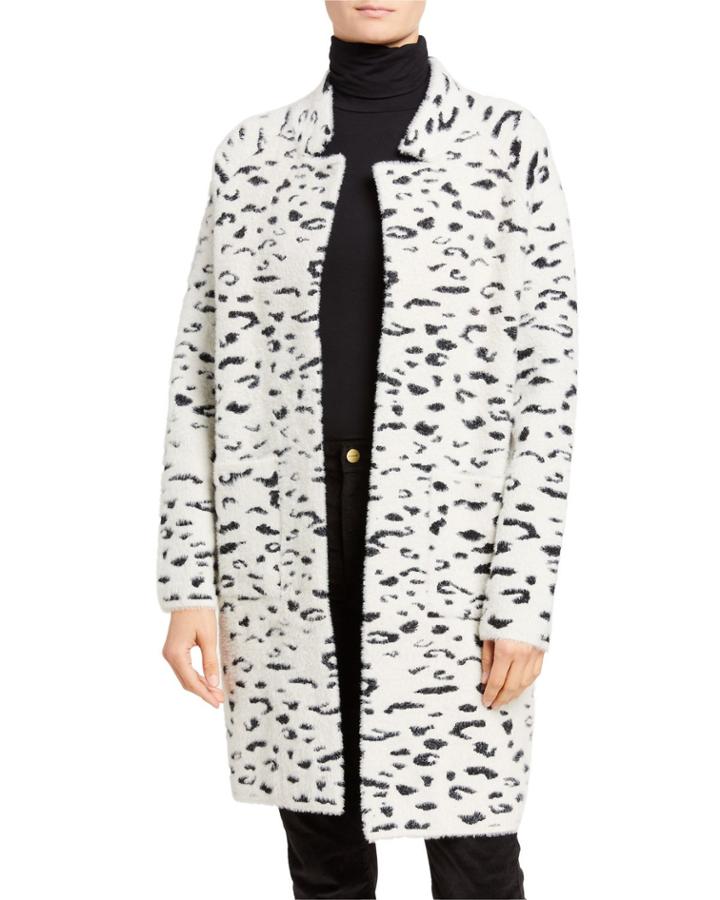 Leopard-print Coatigan