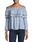 Ruffled Off-the-shoulder Top,