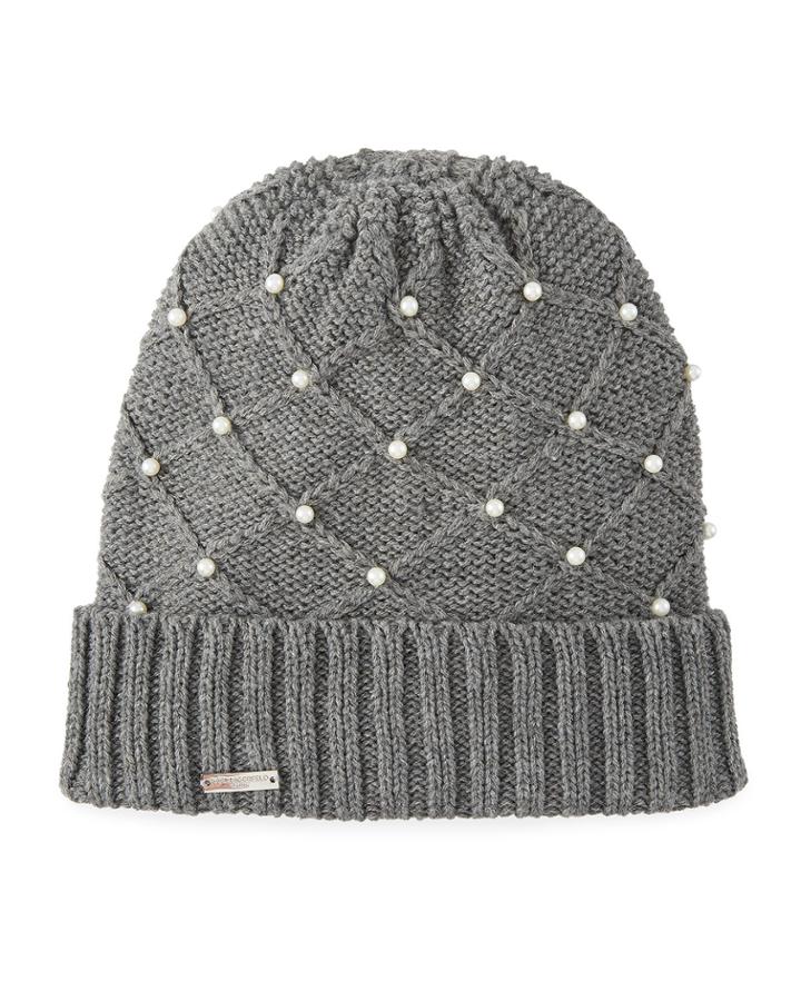 Pearly Diamond-knit Beanie