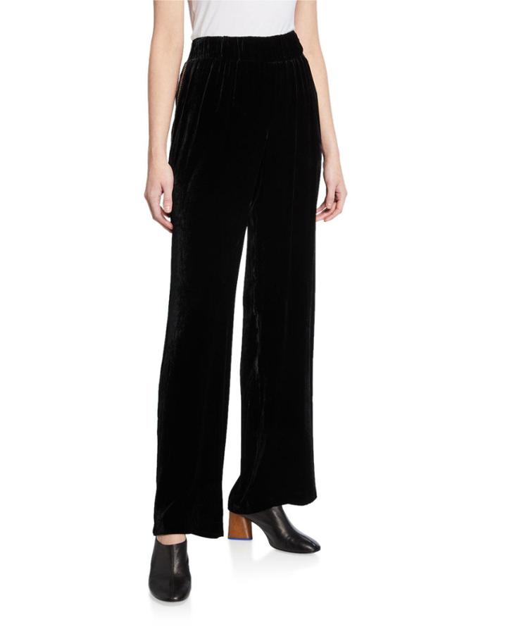 Santal Velvet Wide-leg Embroidered
