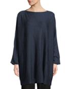 Crewneck Long-sleeve Sideways-knit
