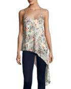Genie Floral-print Asymmetric-hem