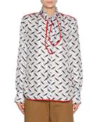 Printed Silk Scarf-neck