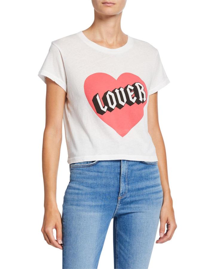 Lover Heart Graphic Cropped Baby Tee