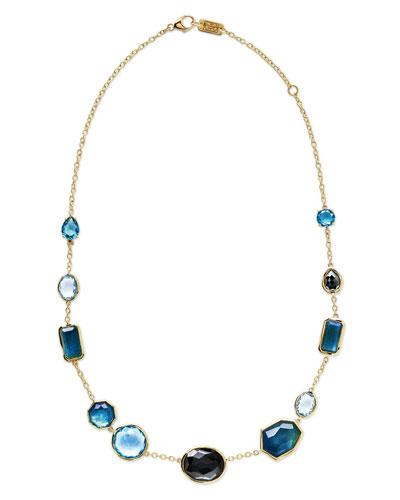 18k Rock Candy Mixed-set Necklace In Steel Blue,