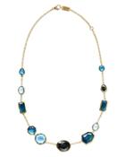 18k Rock Candy Mixed-set Necklace In Steel Blue,