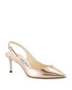 Erin Mid-heel Liquid Metallic Slingback Pumps
