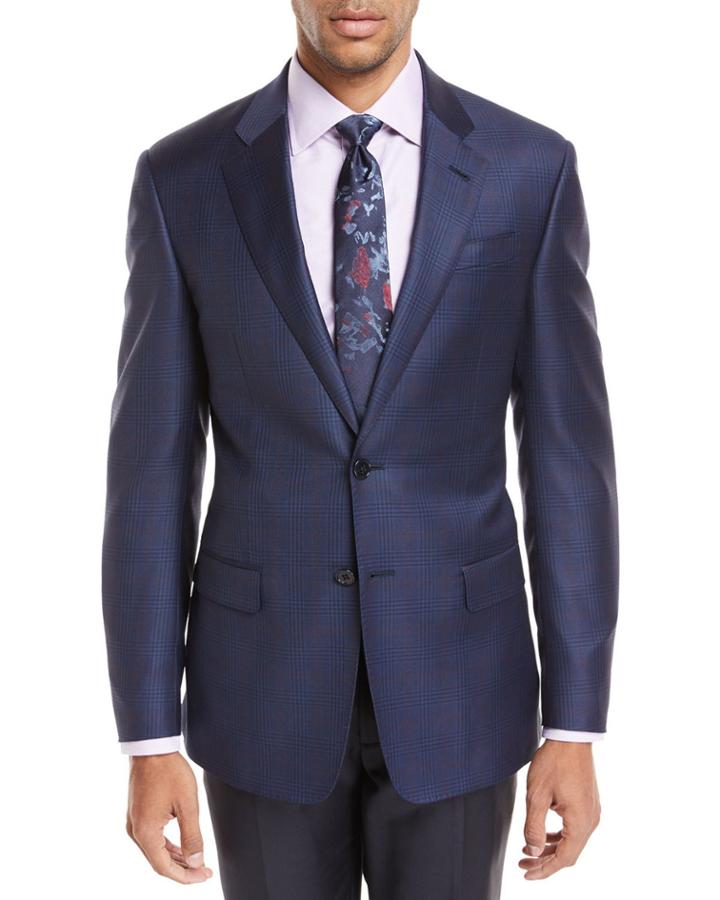 Windowpane Plaid Wool Jacket