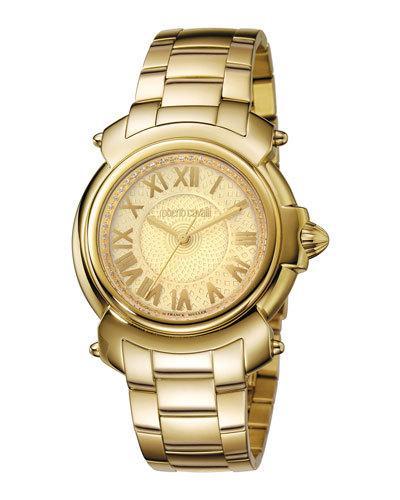 35mm Bracelet Watch, Golden Ip