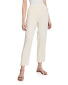Crepe-back Satin Pull-on Elastic Pants