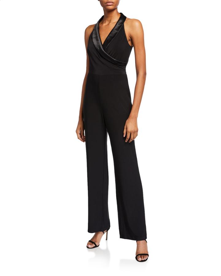 Sleeveless Tuxedo Jumpsuit