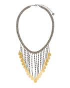 Multi-strand Disc Fringe Necklace