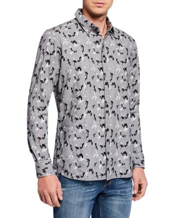 Men's Flocked Woven