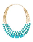 Triple-strand Beaded Collar Necklace