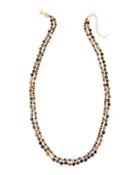 Long Double-strand Beaded Necklace, Green