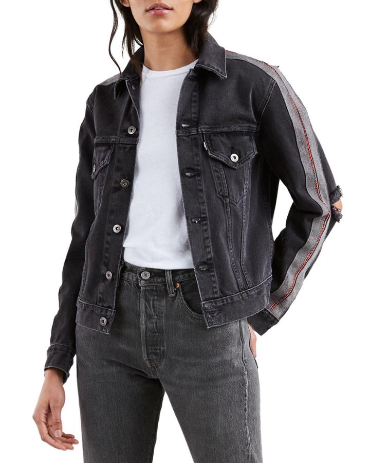 Distressed Denim Boyfriend Trucker Jacket
